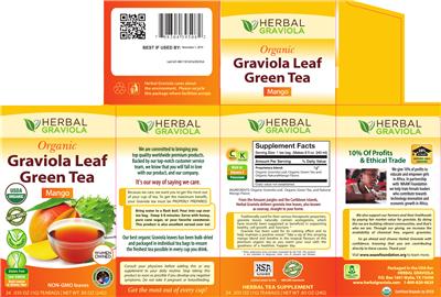 Graviola Leaf Green Tea Mango label
