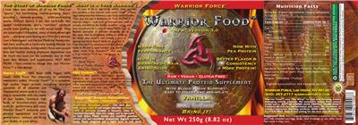 Warrior Food Vanilla label