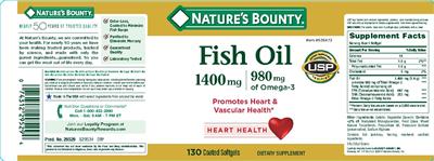 Fish Oil 1400 mg label