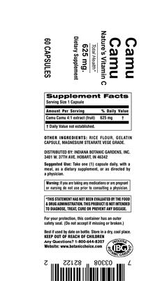 Camu Camu 625 mg label