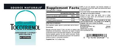 Tocotrienol label