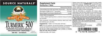 Turmeric 500 500 mg label