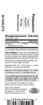 Potassium 99 mg label