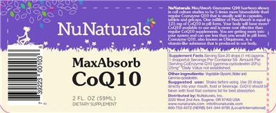 MaxAbsorb CoQ10 label