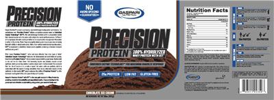 Precision Protein Chocolate Ice Cream label