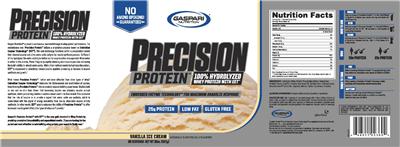 Precision Protein Vanilla Ice Cream label