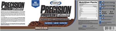 Precision Protein Chocolate Ice Cream label