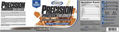Precision Protein Cinnamon Cereal Crunch label