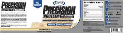 Precision Protein Vanilla Ice Cream label