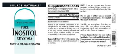 Pure Inositol Crystals label