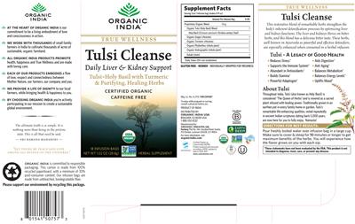Tulsi Cleanse label