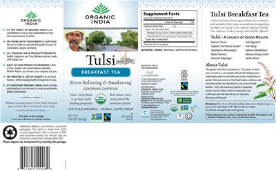 Tulsi Breakfast Tea label