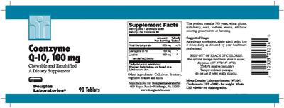 Coenzyme Q-10, 100 mg label