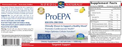 ProEPA 850 EPA/200 DHA Lemon label