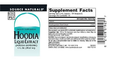 Hoodia Liquid Extract label