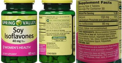 Soy Isoflavones label