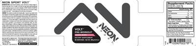 Volt Pre-Workout Lemon Berry label