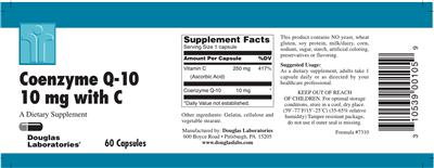 Coenzyme Q-10 10 mg With C label