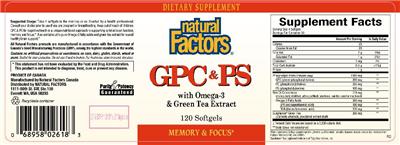 GPC & PS With Omega-3 & Green Tea Extract label