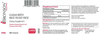 CoQ10 With Red Yeast Rice label