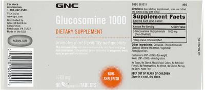 Glucosamine 1000 label